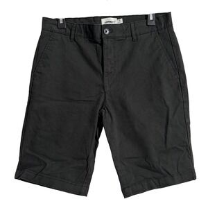 TOPMAN Black Chino Shorts Flat Front Button Fly Mens Size 32